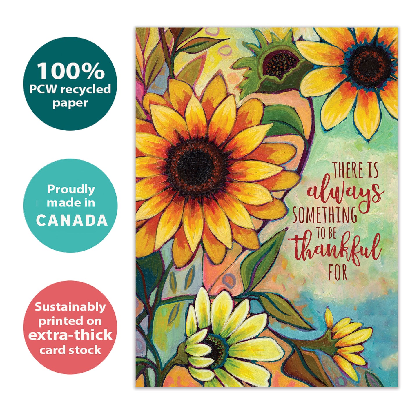 Thankful Sunflowers Thanksgiving Card