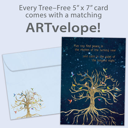 Bird Tree of Life Solstice Card