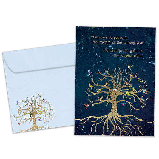 Bird Tree of Life Solstice Card