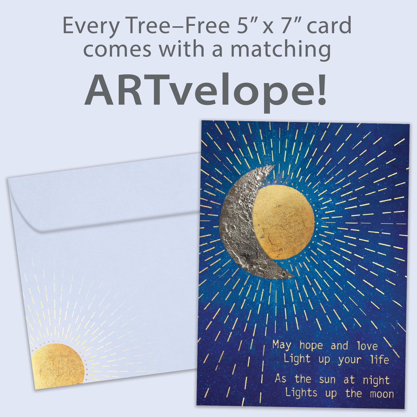 Golden Sun And Moon Solstice Card