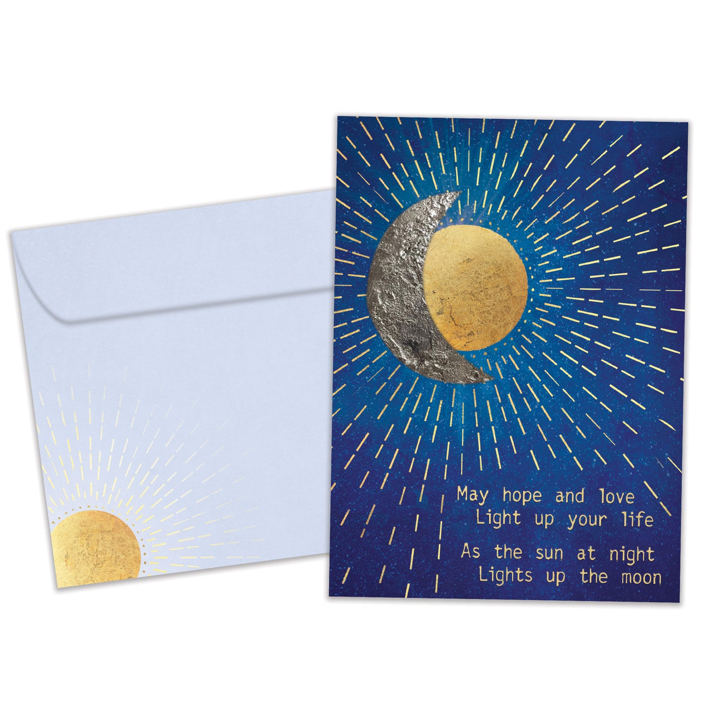 Golden Sun And Moon Solstice Card
