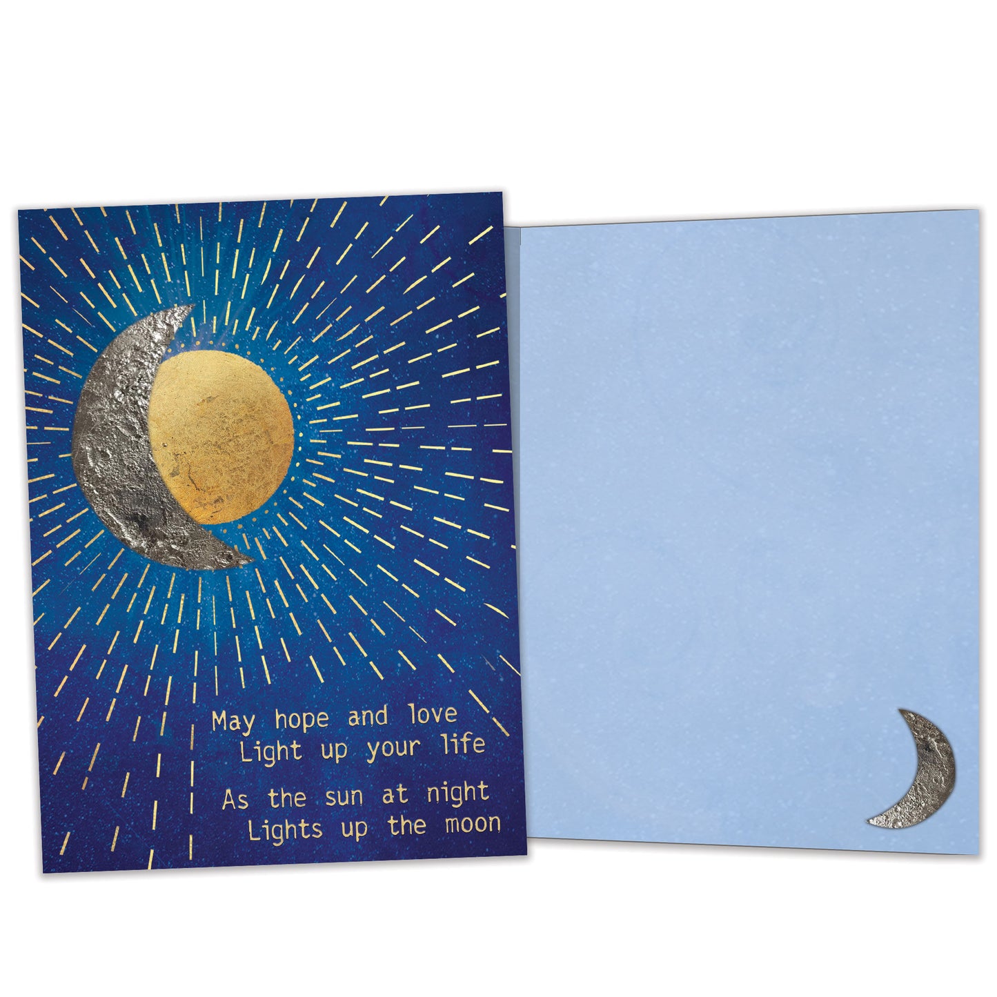 Golden Sun And Moon Solstice Card