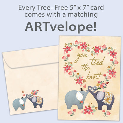 Tied The Knot Elephants Wedding Card