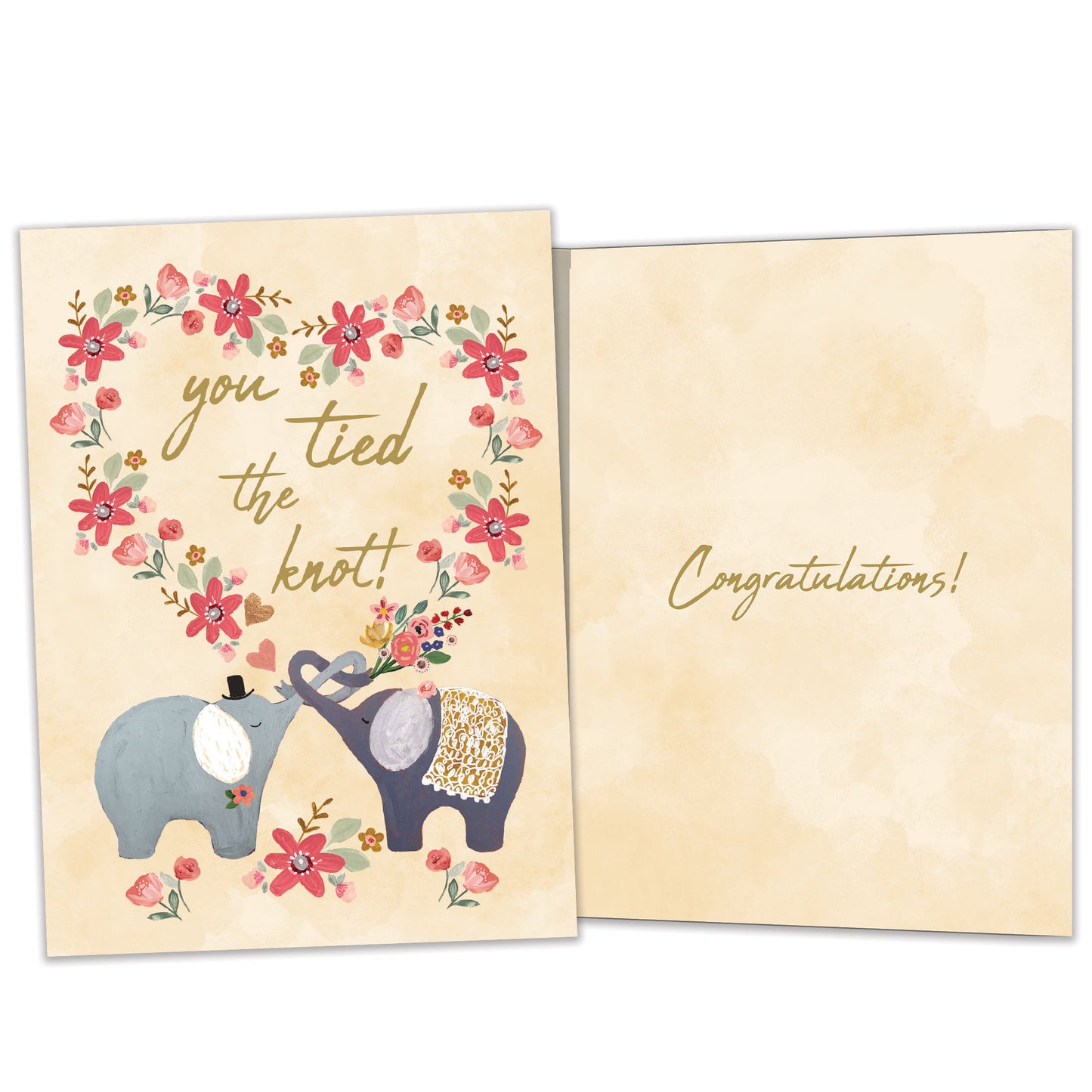 Tied The Knot Elephants Wedding Card