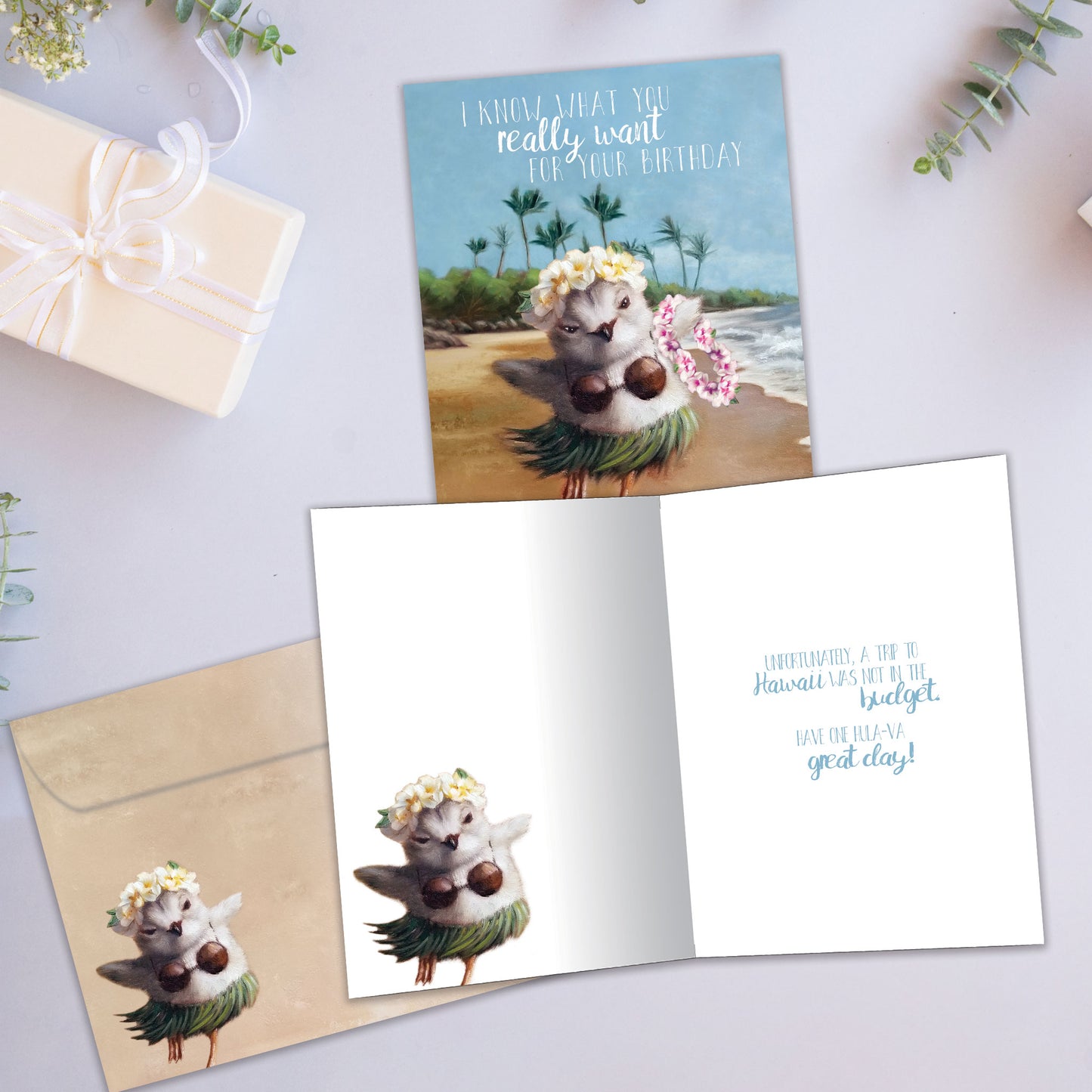 Hawaii Lei Birthday Card