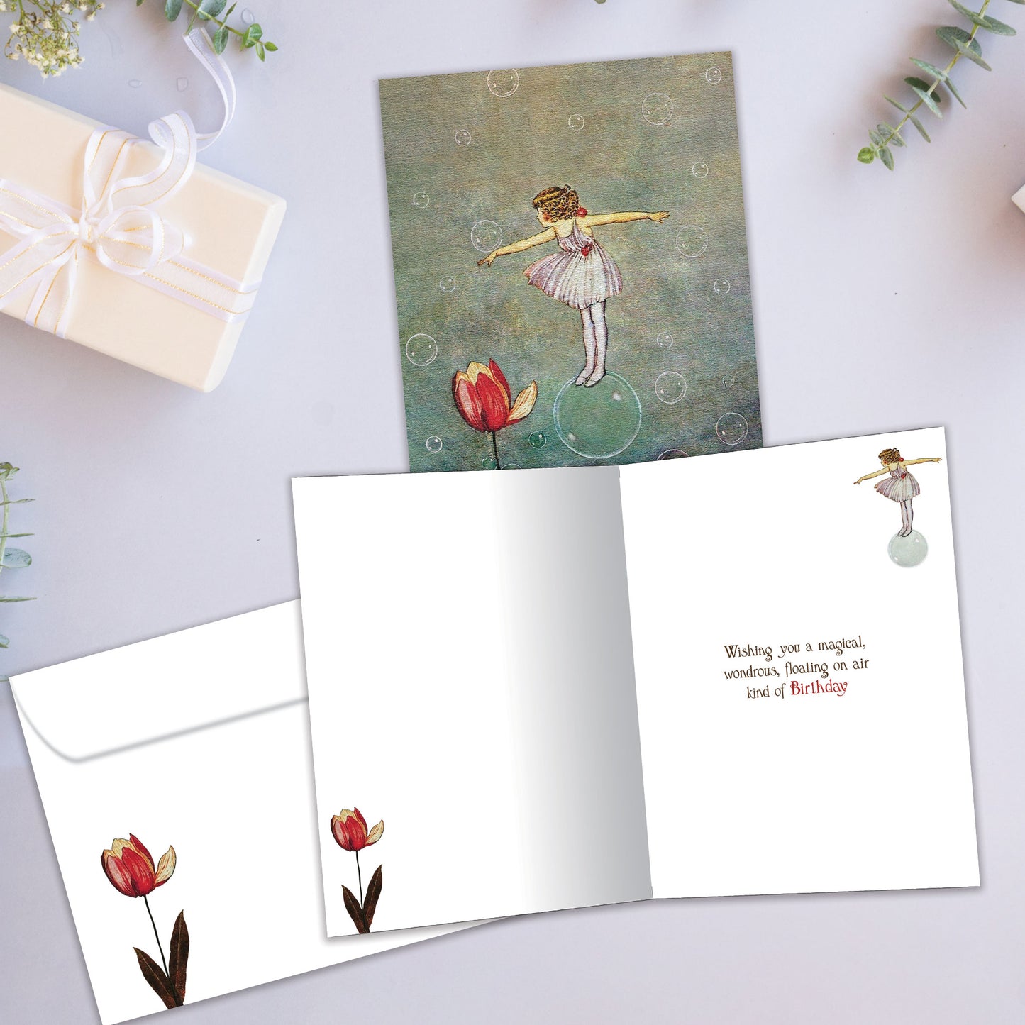 Floating On A Bubble Birthday Card