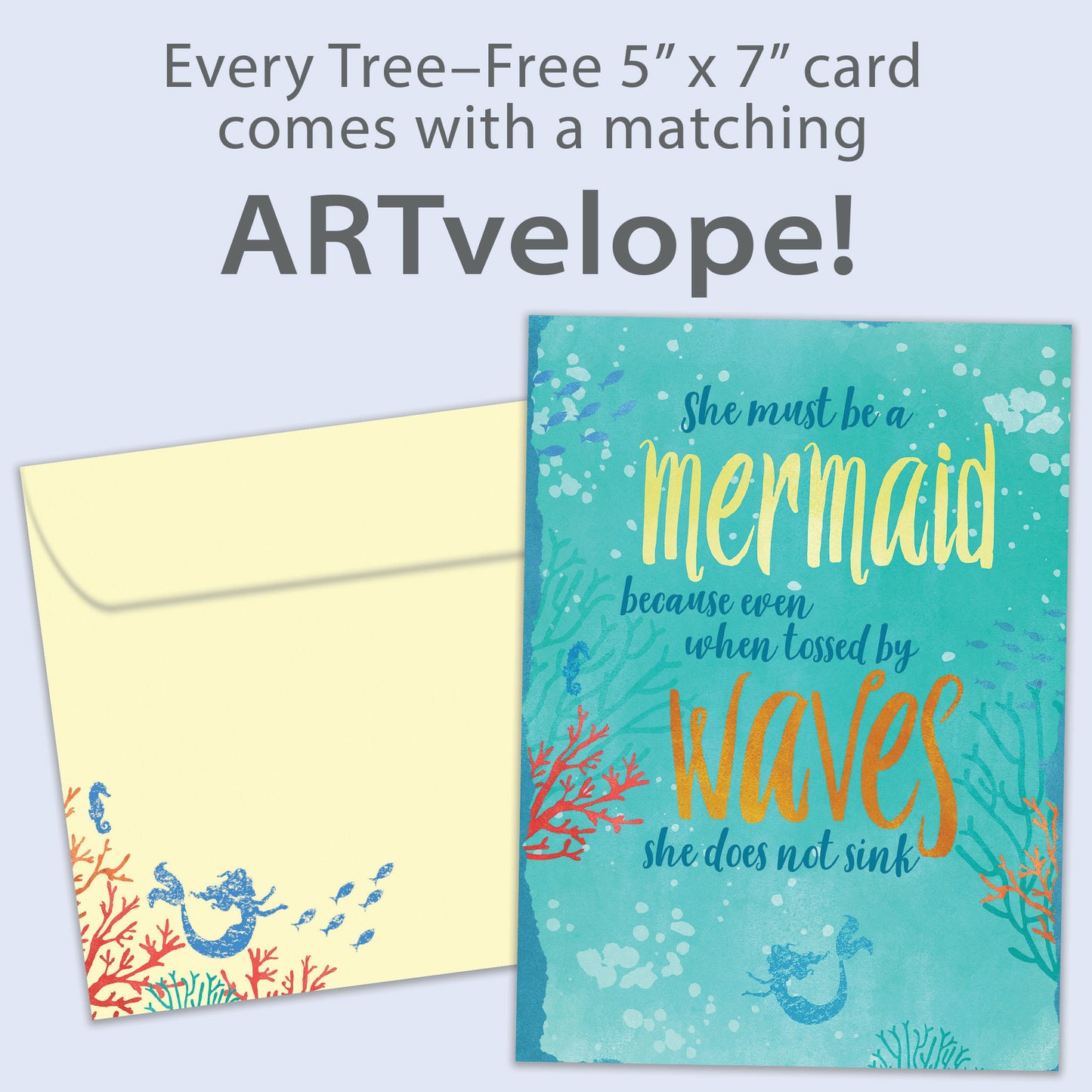 Mermaid in Waves Encouragement Card