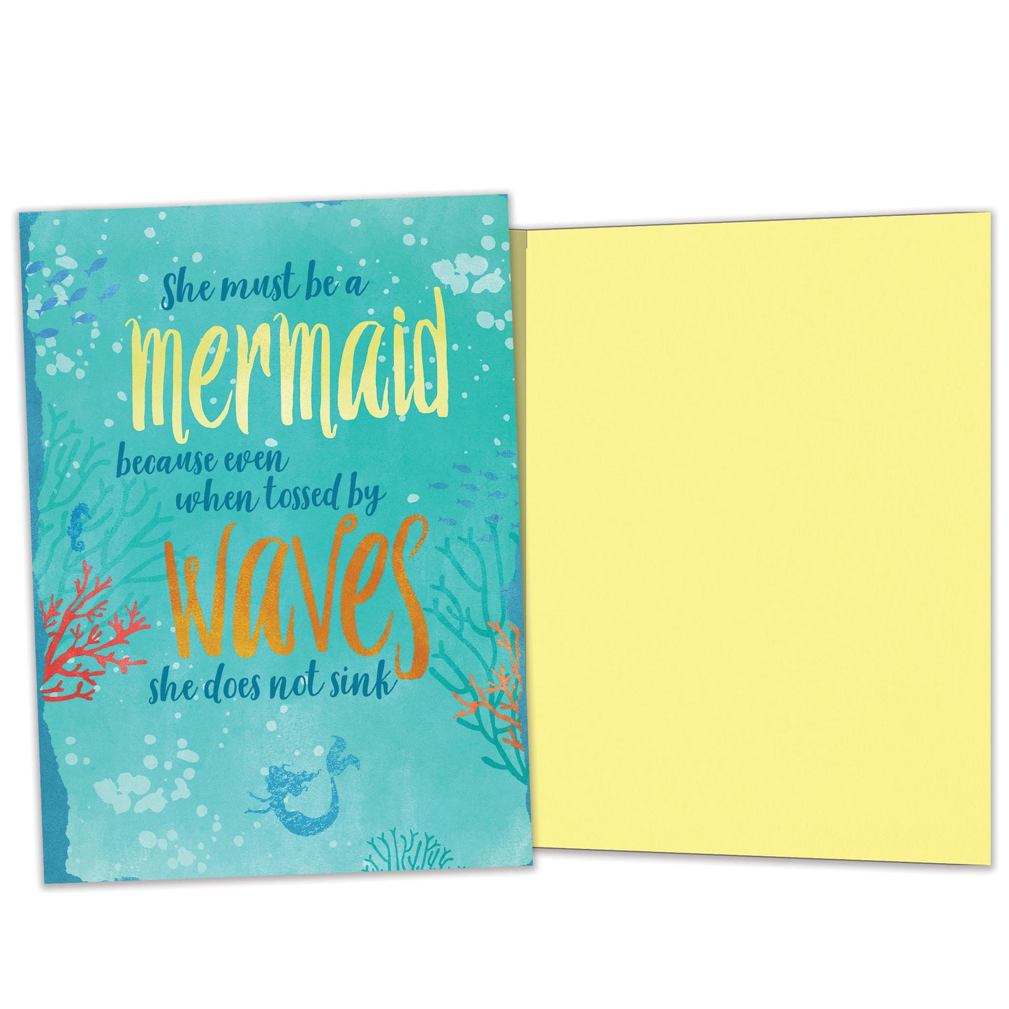 Mermaid in Waves Encouragement Card