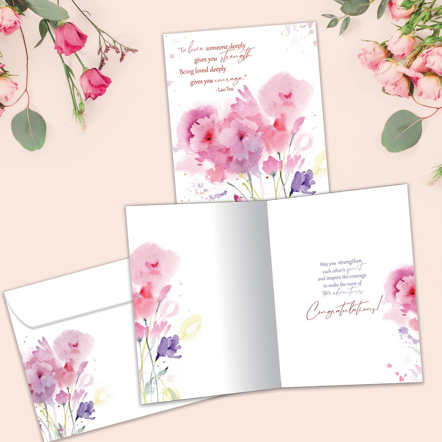 Strength and Courage Wedding Card