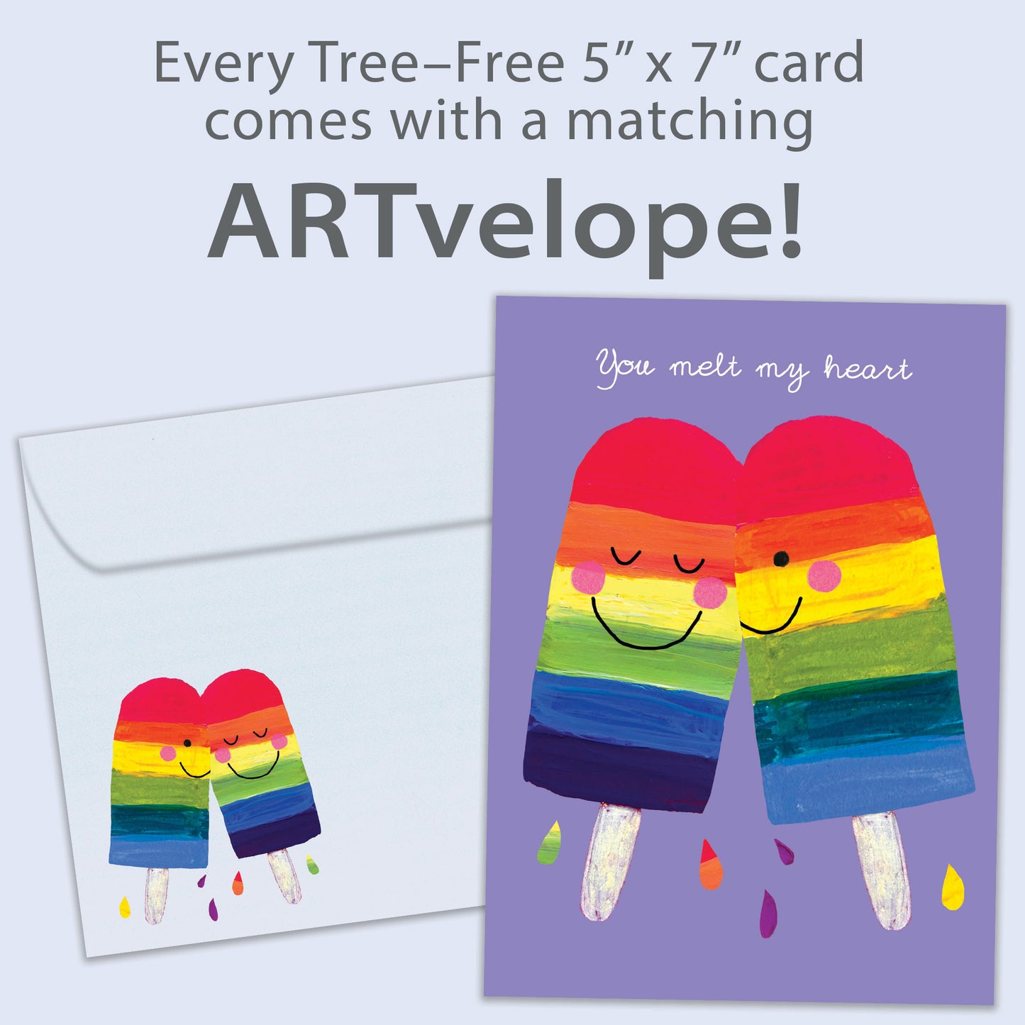 Rainbow Popsicles Love Card