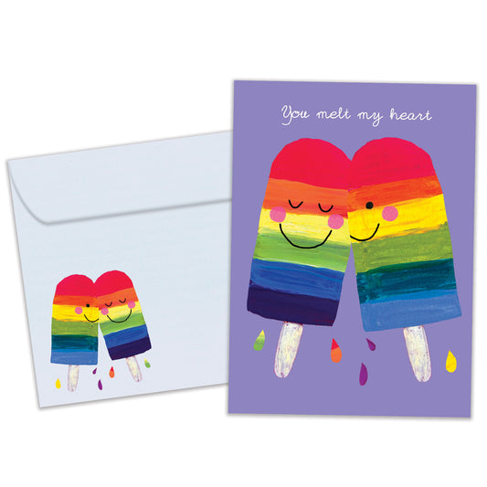 Rainbow Popsicles Love Card