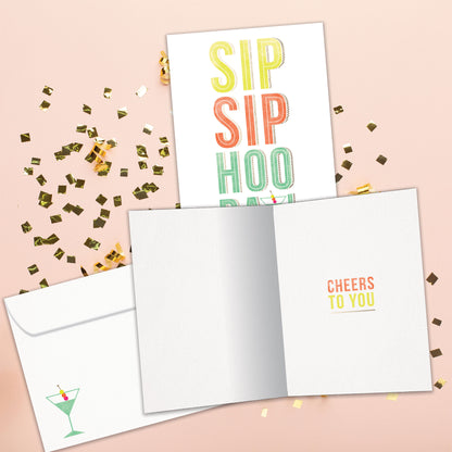 Sip Sip Hooray Congratulations Card
