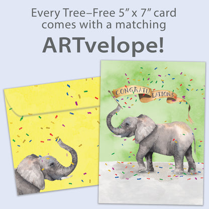 Confetti Elephant Congratulations Card