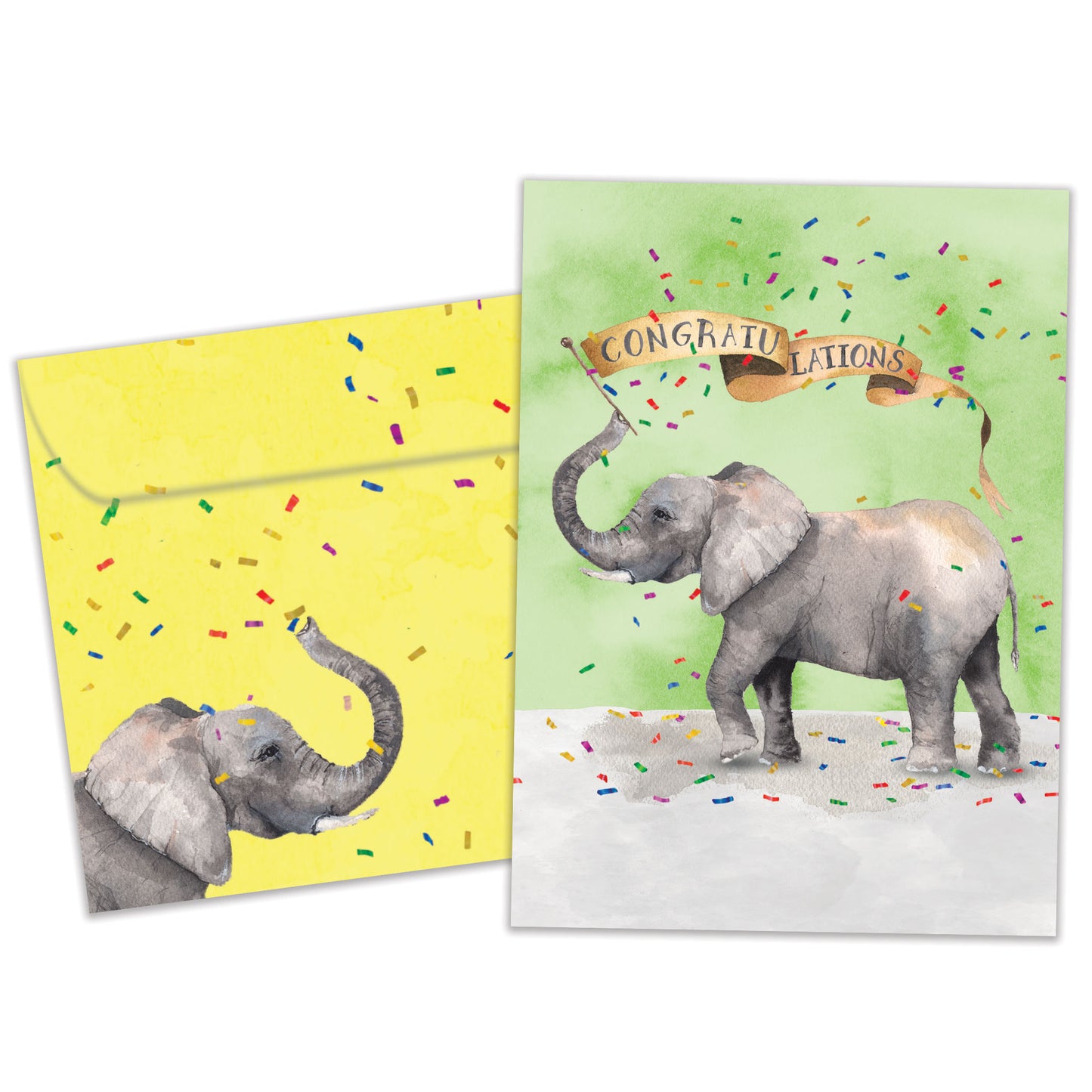 Confetti Elephant Congratulations Card