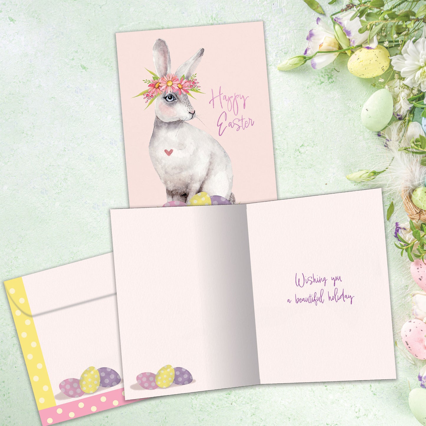 Pretty Hoppy Bunny Easter Card