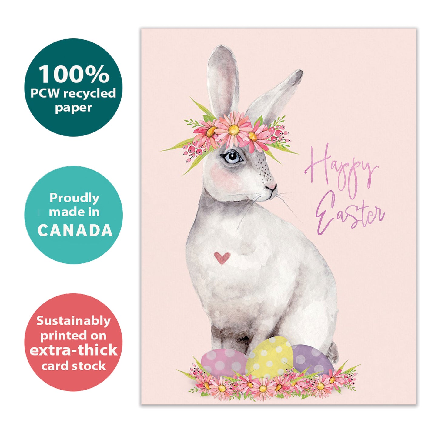 Pretty Hoppy Bunny Easter Card