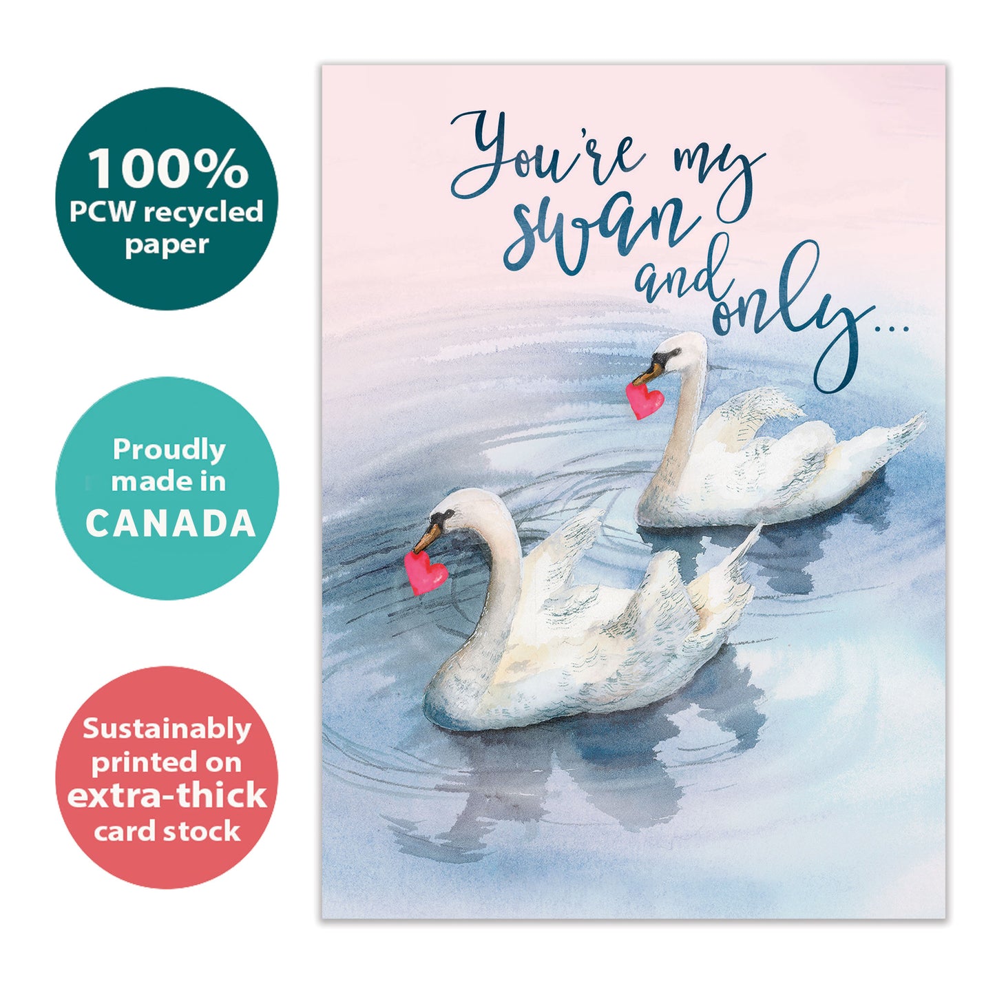 Swan And Only Valentine’s Day Card