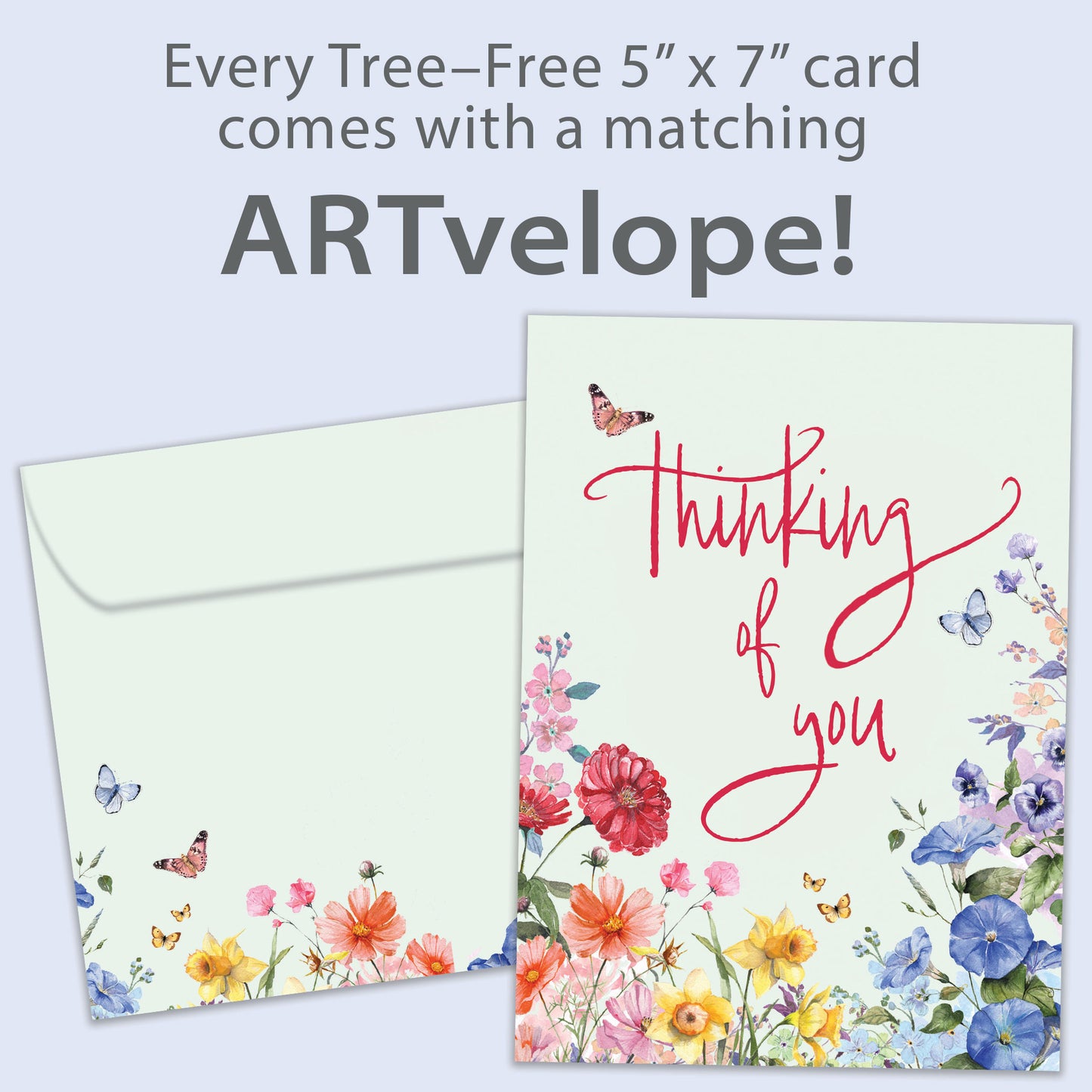 Rainbow Florals Thinking of You Card