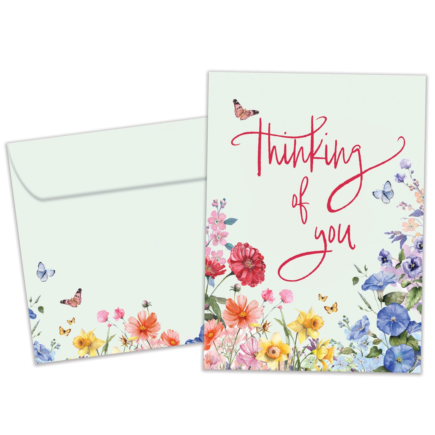Rainbow Florals Thinking of You Card