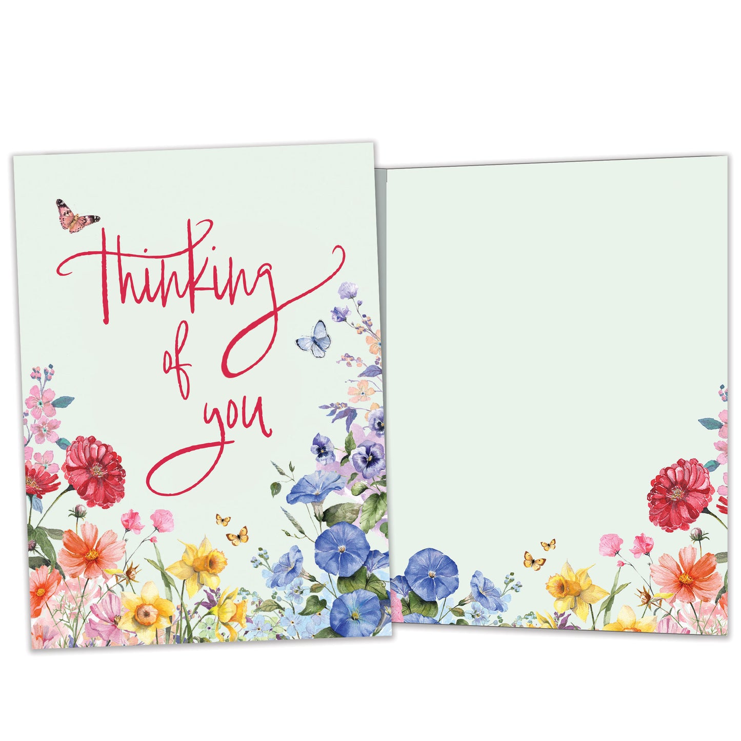 Rainbow Florals Thinking of You Card