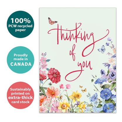 Rainbow Florals Thinking of You Card
