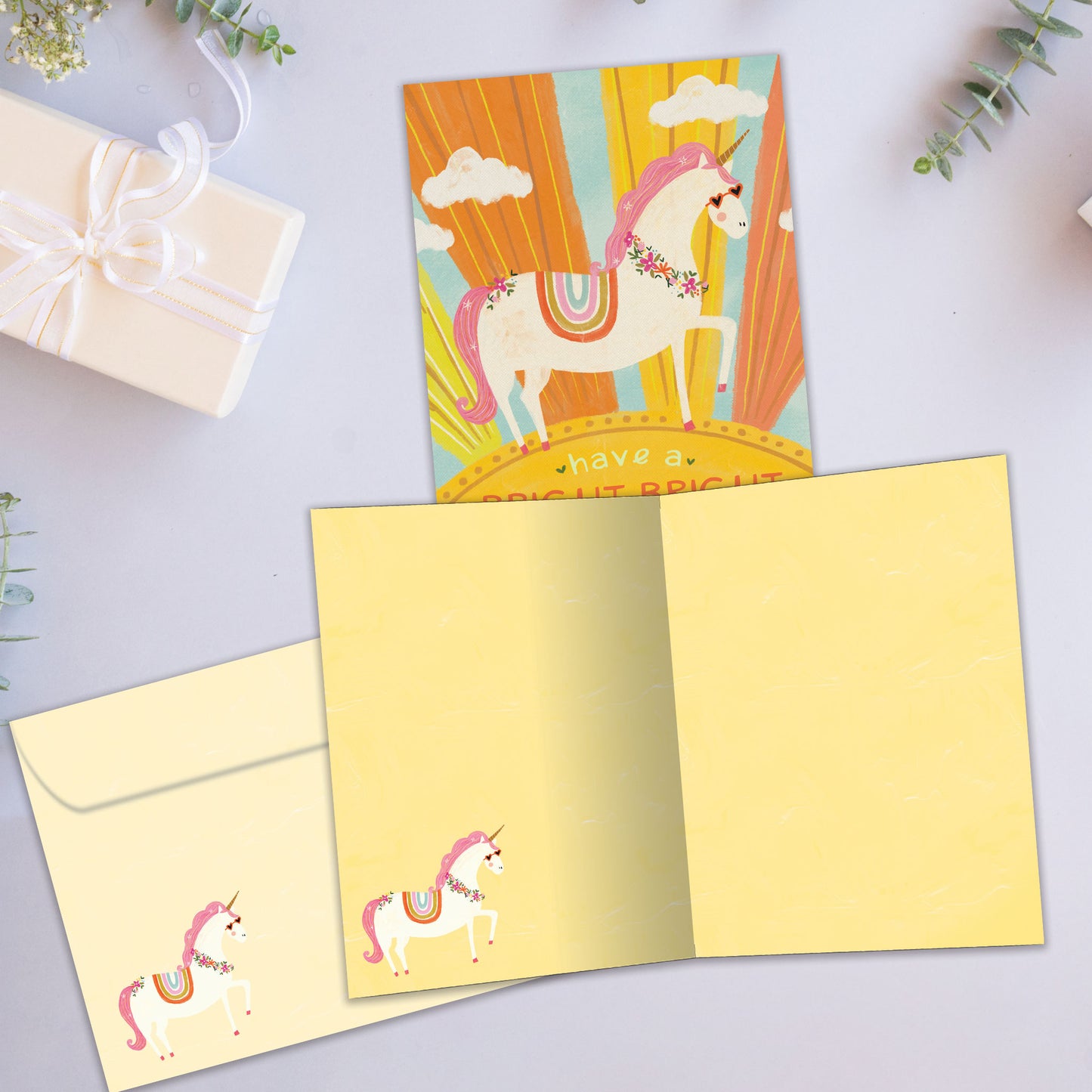 Bright Day Unicorn Thinking of You Card