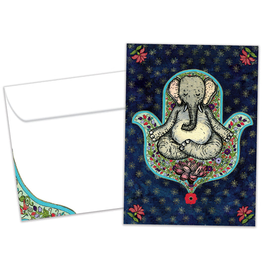 Meditating Elephant Thinking of You Card