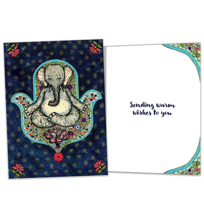 Meditating Elephant Thinking of You Card