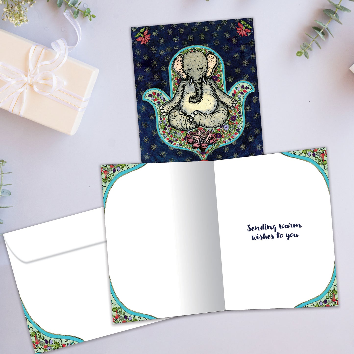 Meditating Elephant Thinking of You Card