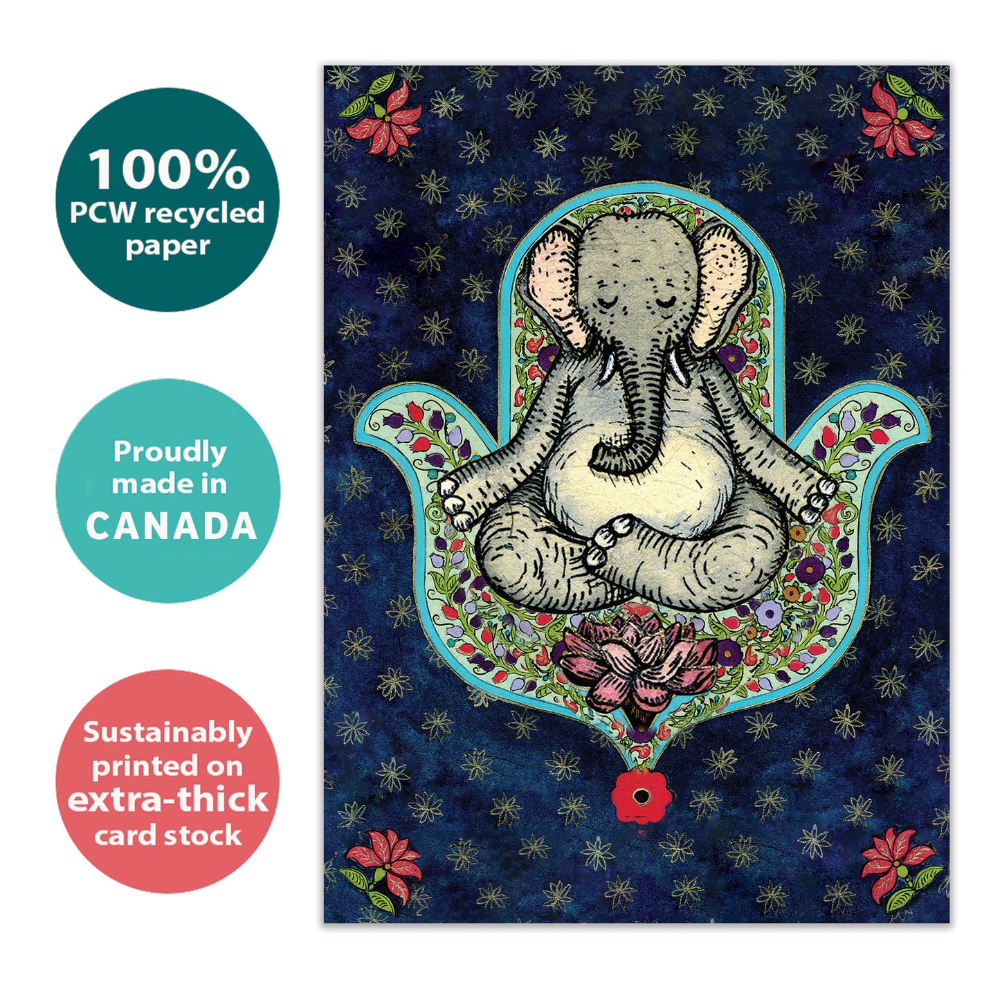 Meditating Elephant Thinking of You Card