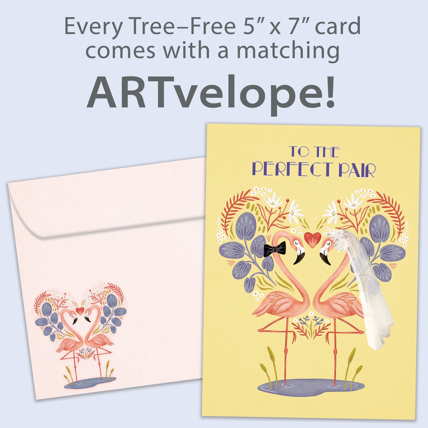 Lucky Flamingos Wedding Card