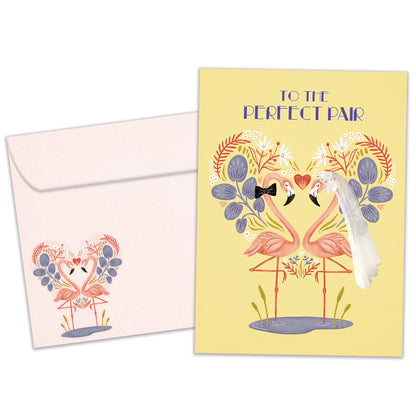 Lucky Flamingos Wedding Card