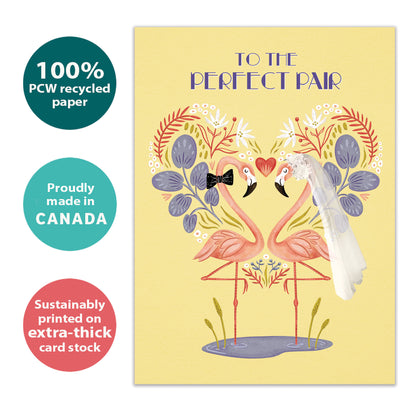Lucky Flamingos Wedding Card