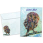 Front view of a Birthday greeting card featuring a colorful illustration of an owl with the message "what a hoot!", with a matching envelope.