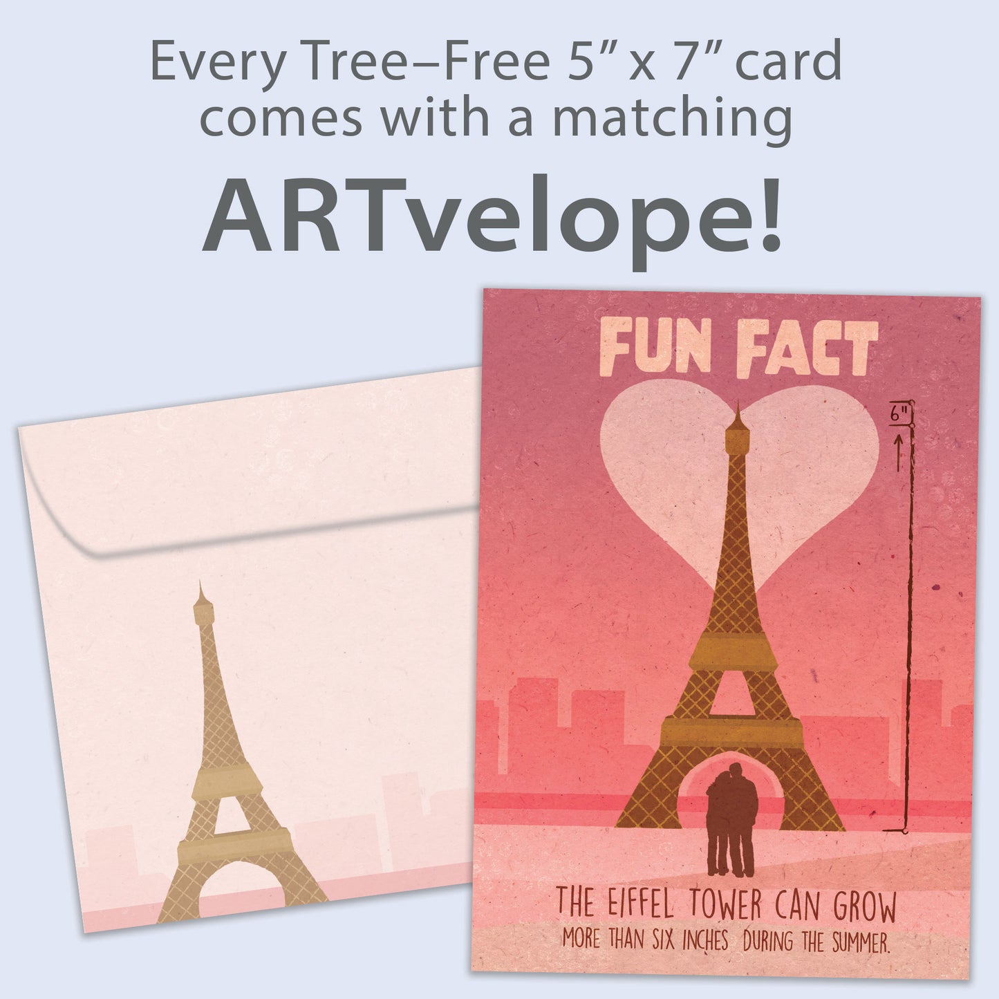 Eiffel Tower Fun Fact Valentine’s Day Card