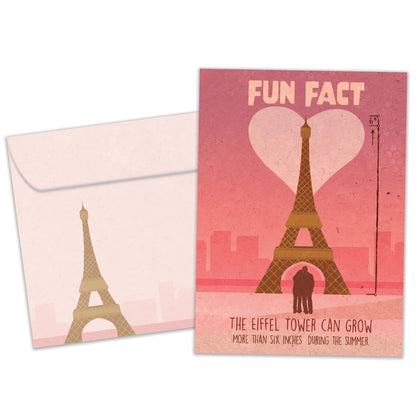 Eiffel Tower Fun Fact Valentine’s Day Card