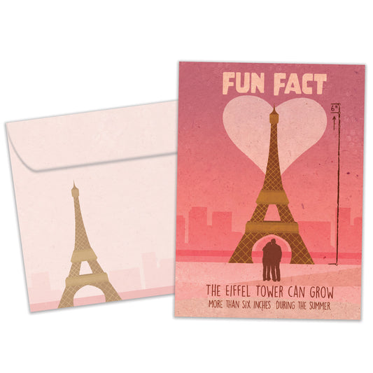 Eiffel Tower Fun Fact Valentine’s Day Card