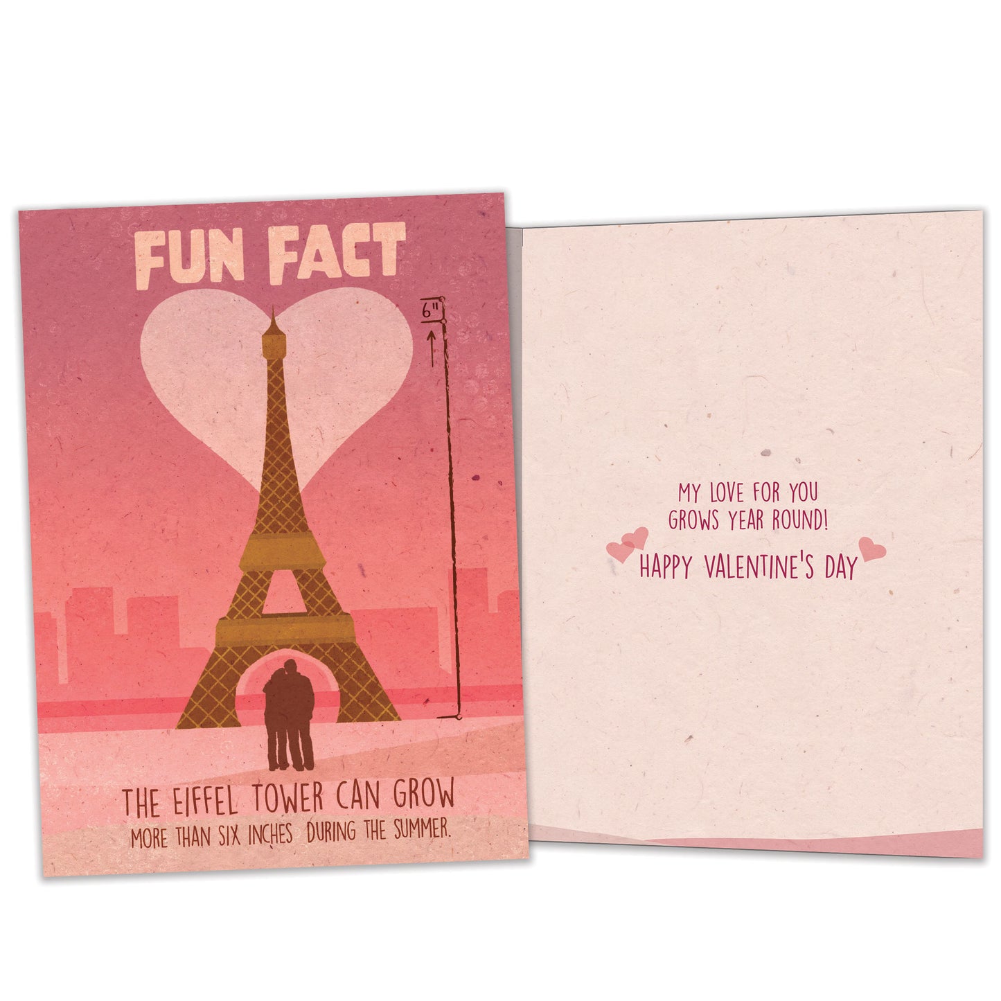 Eiffel Tower Fun Fact Valentine’s Day Card