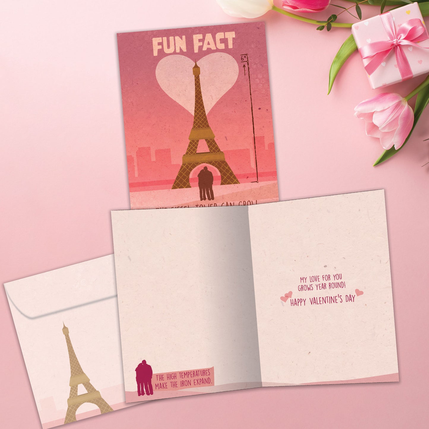 Eiffel Tower Fun Fact Valentine’s Day Card