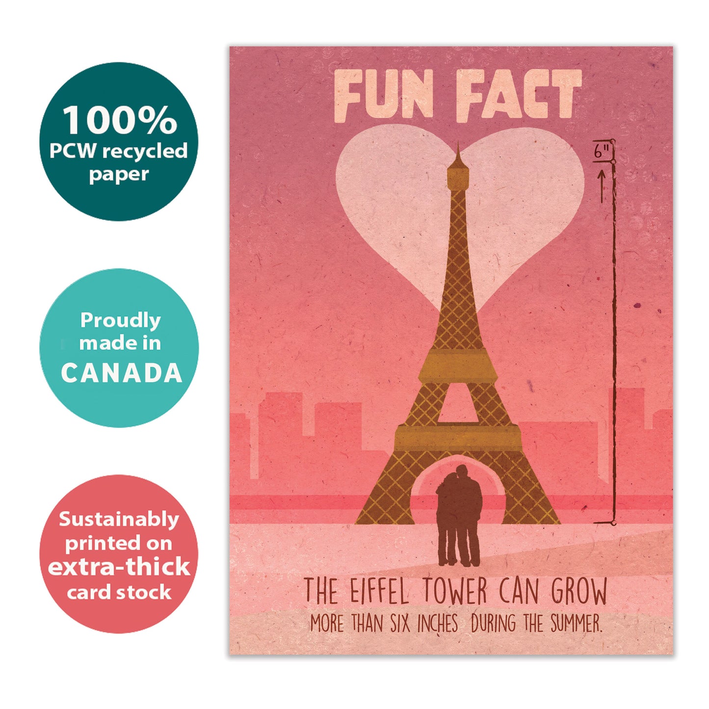 Eiffel Tower Fun Fact Valentine’s Day Card