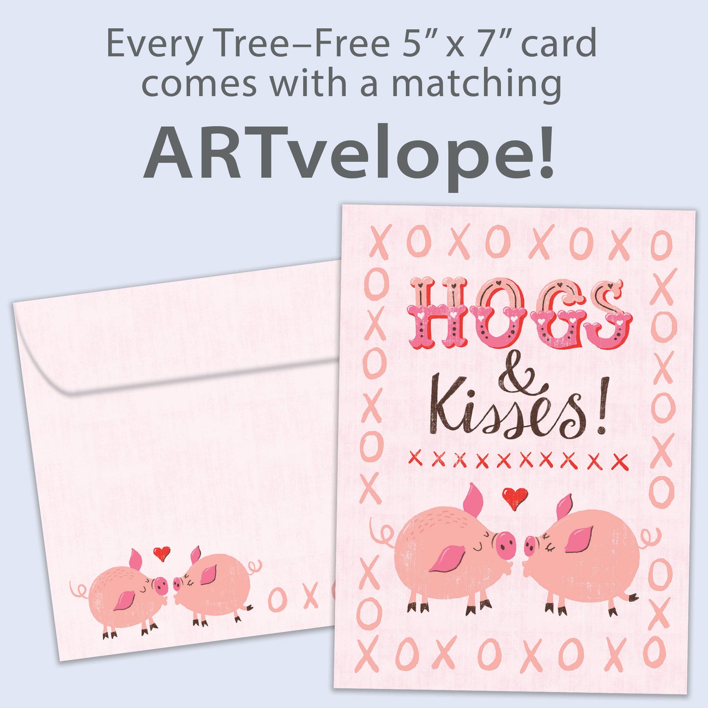 Hogs and Kisses Valentine’s Day Card
