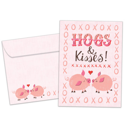 Hogs and Kisses Valentine’s Day Card