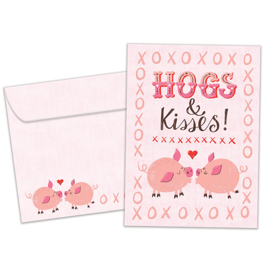 Hogs and Kisses Valentine’s Day Card