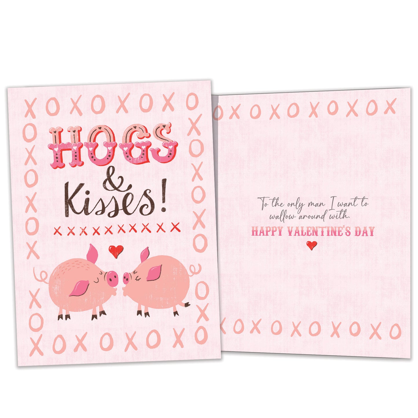 Hogs and Kisses Valentine’s Day Card