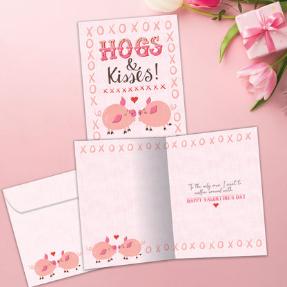Hogs and Kisses Valentine’s Day Card