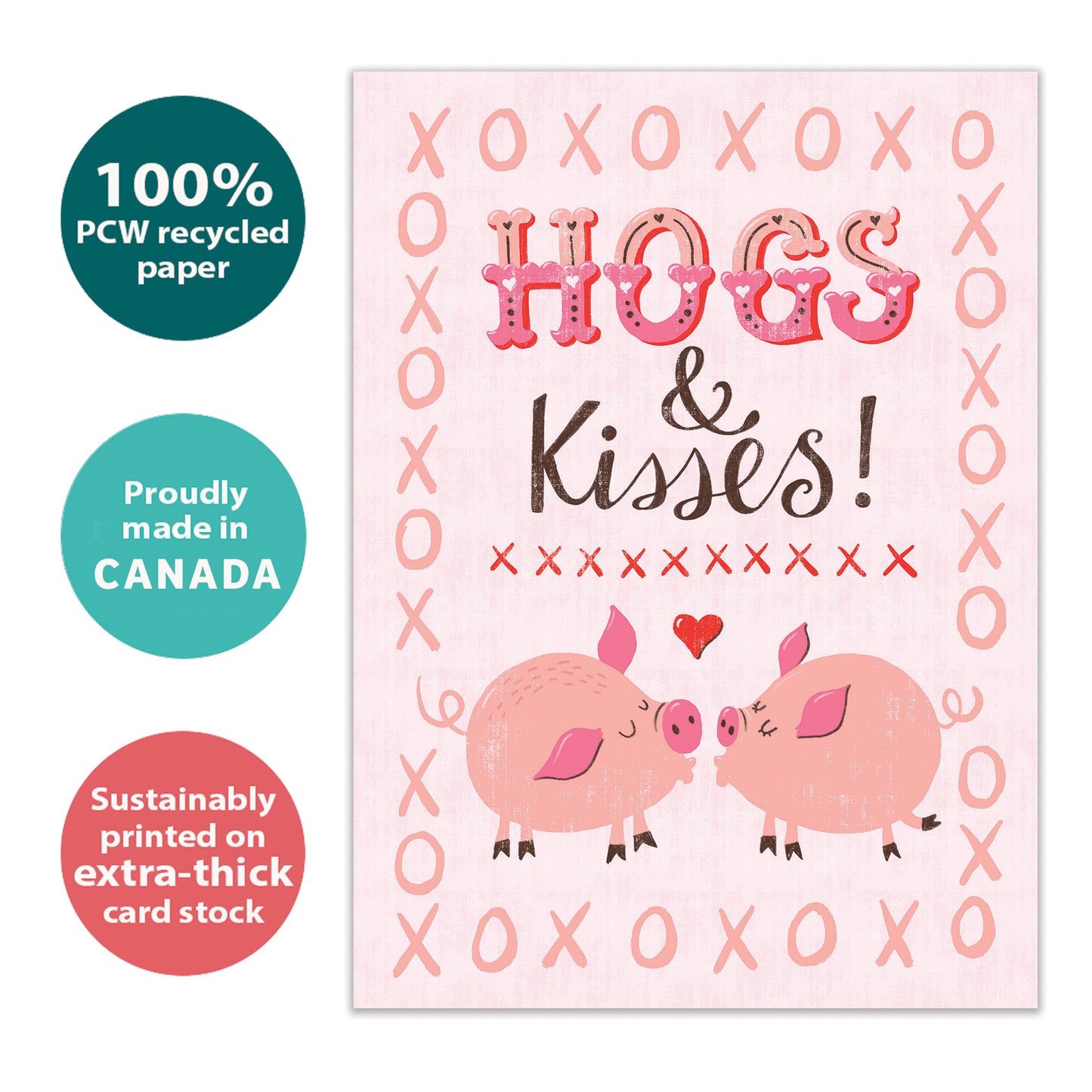 Hogs and Kisses Valentine’s Day Card