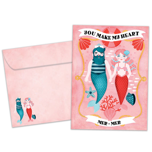 Love Mermaids Valentine’s Day Card