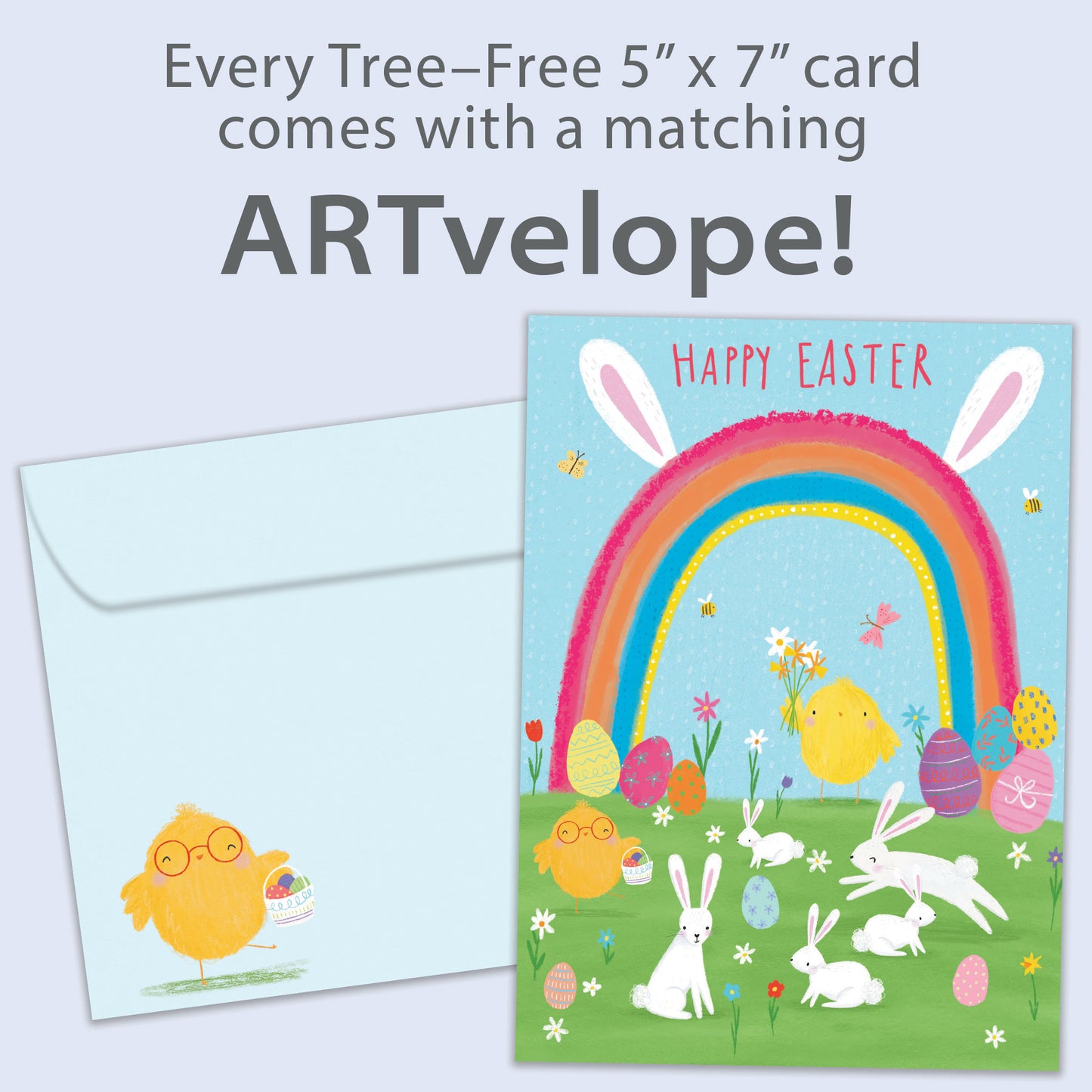 Rainbow Bunnies Easter Card