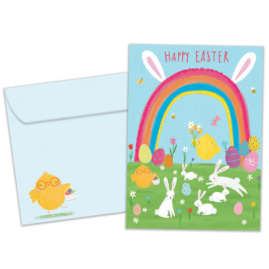 Rainbow Bunnies Easter Card