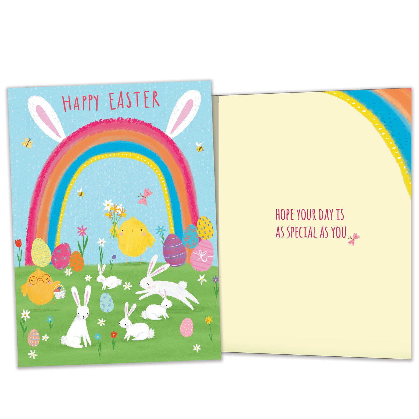 Rainbow Bunnies Easter Card